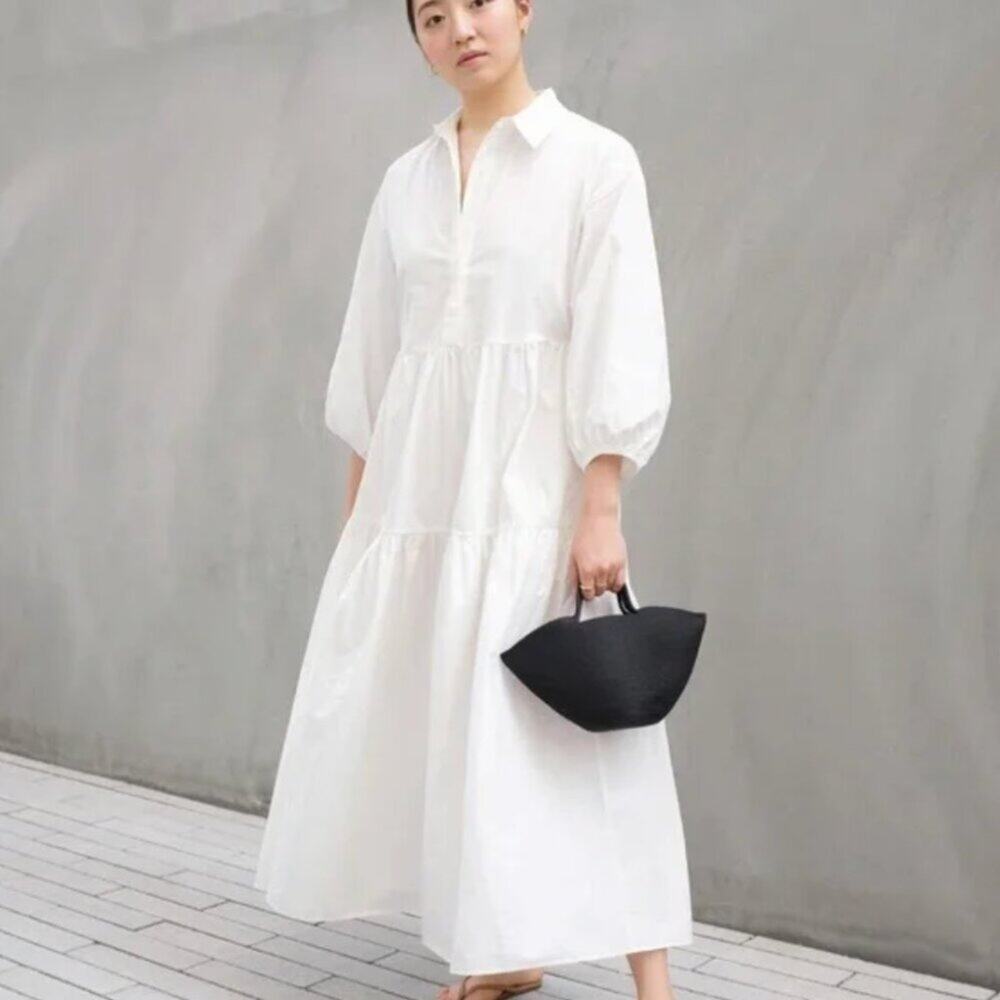 Modern Citizen Angelina Cotton Poplin Tiered Maxi Dress